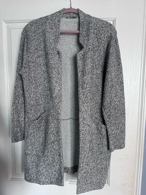 Zara Collection Marled Gray Open-Front Women’s Long Line Cardigan